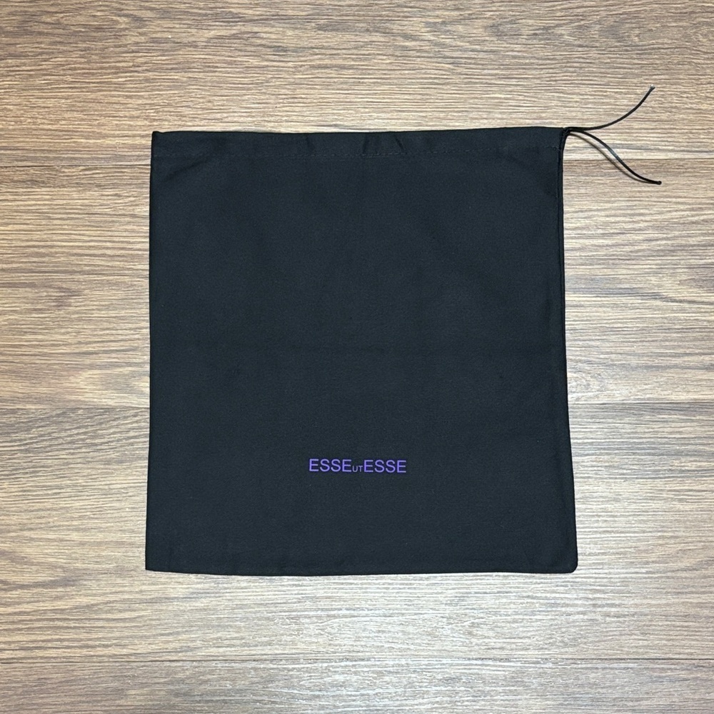 ESSEutESSE Black Drawstring Dust Bag w/ Purple Logo – Designer Storage Pouch
